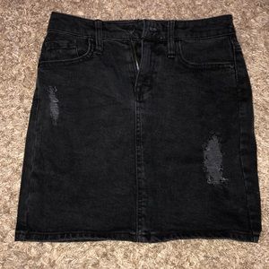 black jean skirt